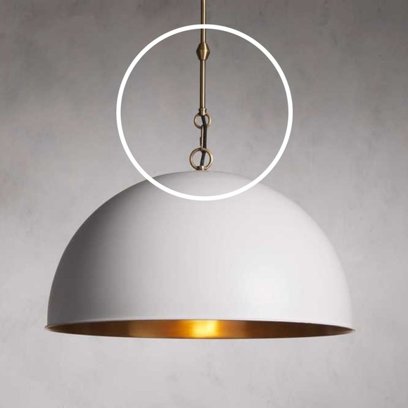 Arhaus Polished Oxidized Antique Brass Pendant Lighting Hardware and Chain - Picture 3 of 10